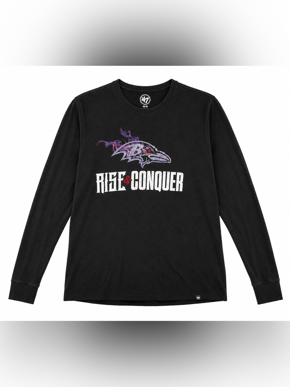 ‘47 Brand Baltimore Ravens Rise & Conquer Long-Sleeve Tee - Black